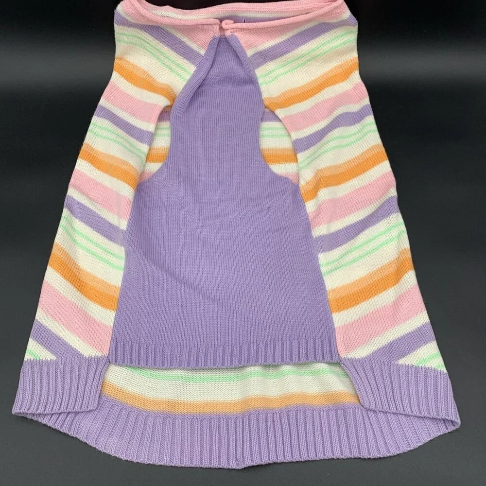 Youly Dog‎ Pet Sweater CostumeXXXL Striped Ribbed Knit The Hipster 25-27 Inches